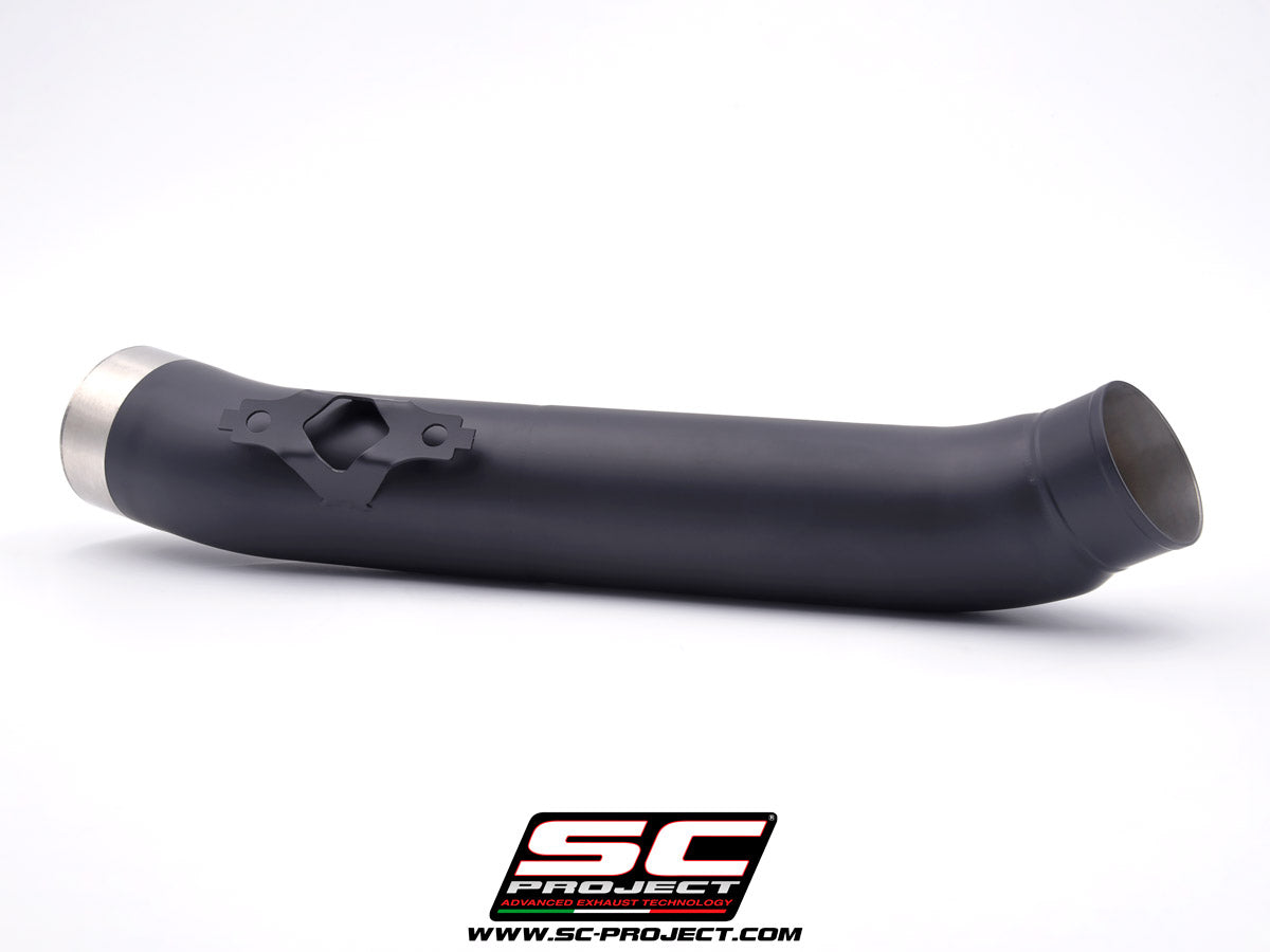 Picture of De-cat link pipe stainless steel, matt black, compatible with SC-Project headers