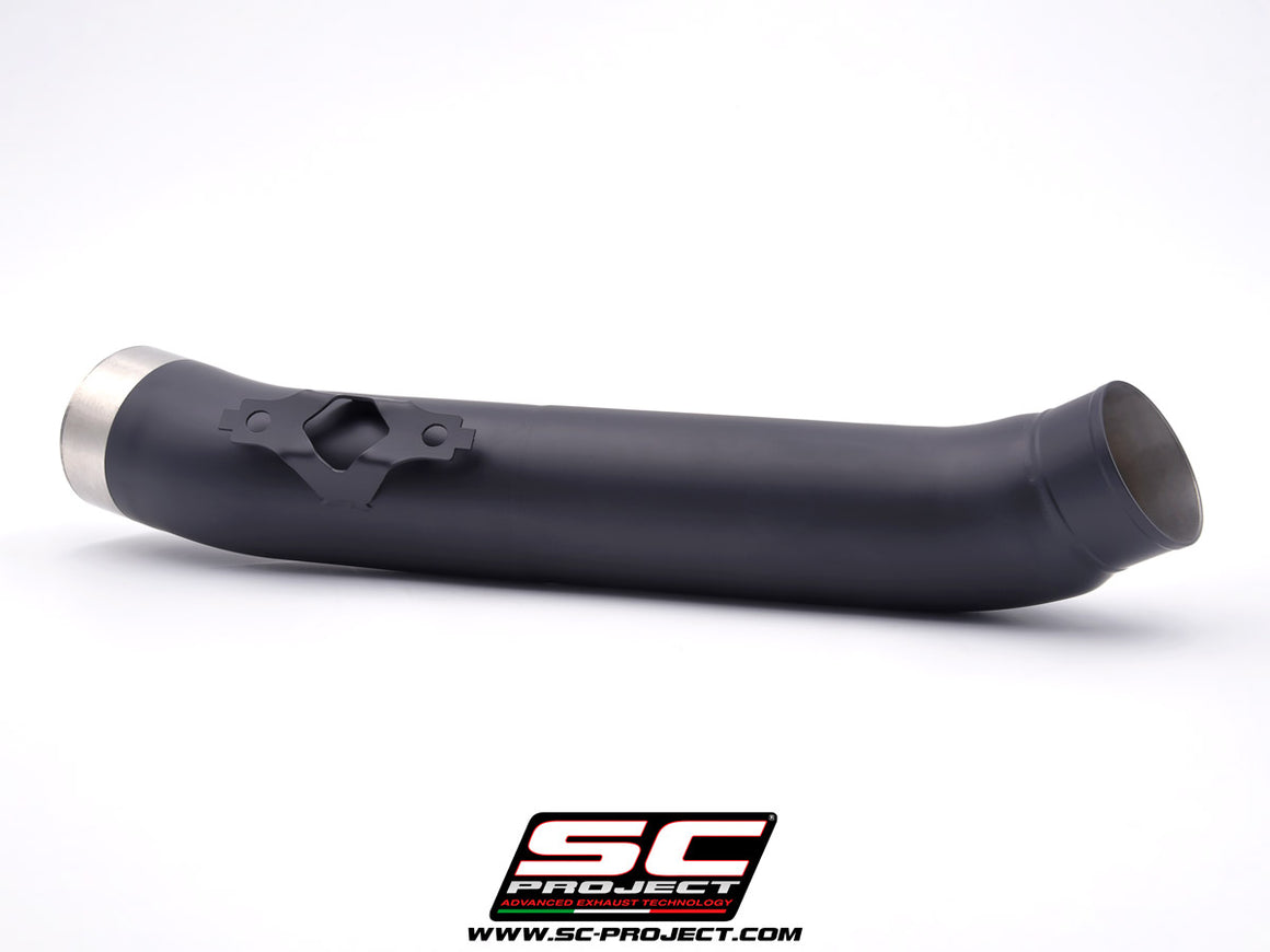 Picture of De-cat link pipe stainless steel, matt black, compatible with SC-Project headers