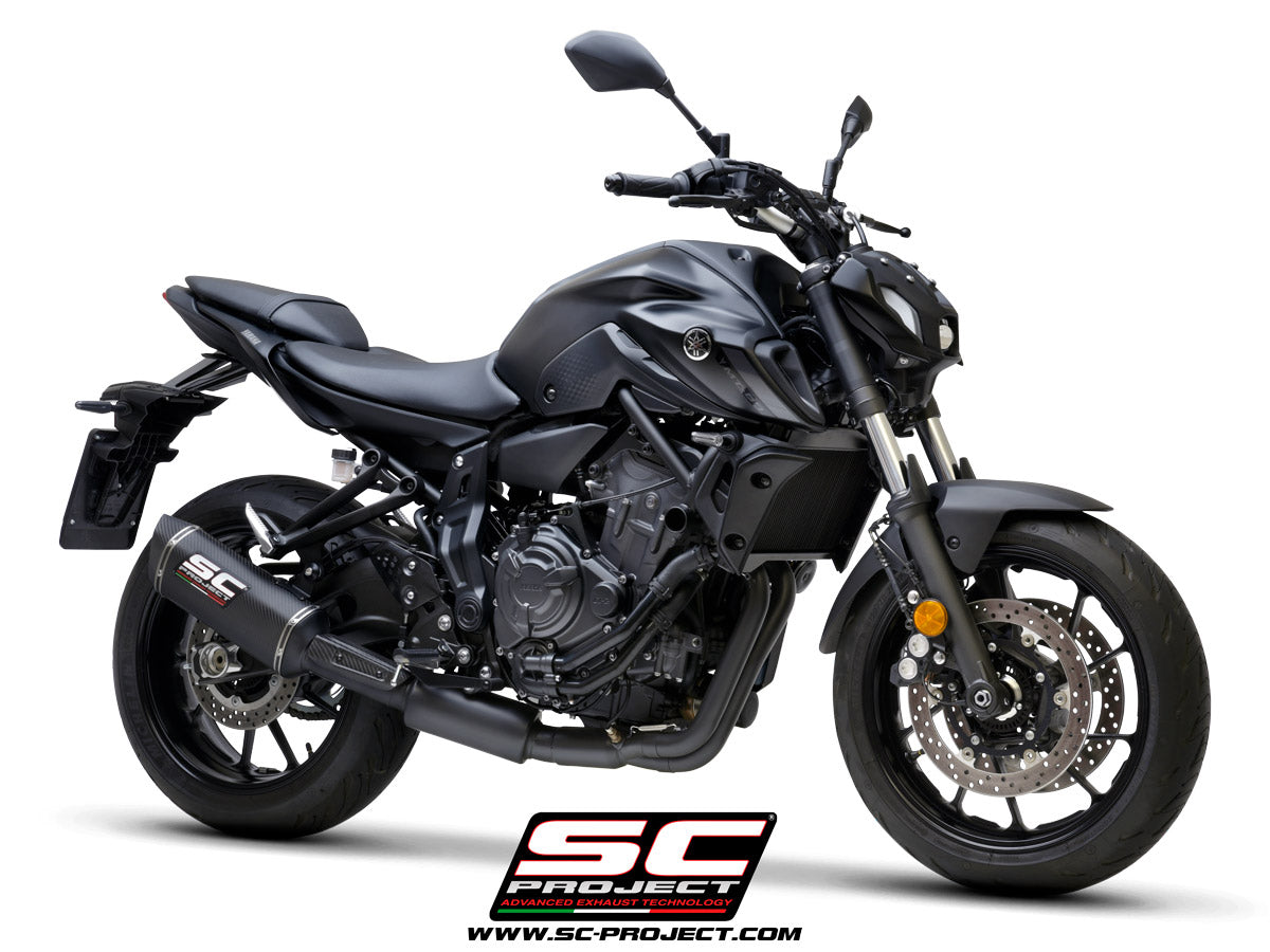 Picture of 2-1 Stainless steel full exhaust system, matt black, with SC1-S carbon fibre exhaust