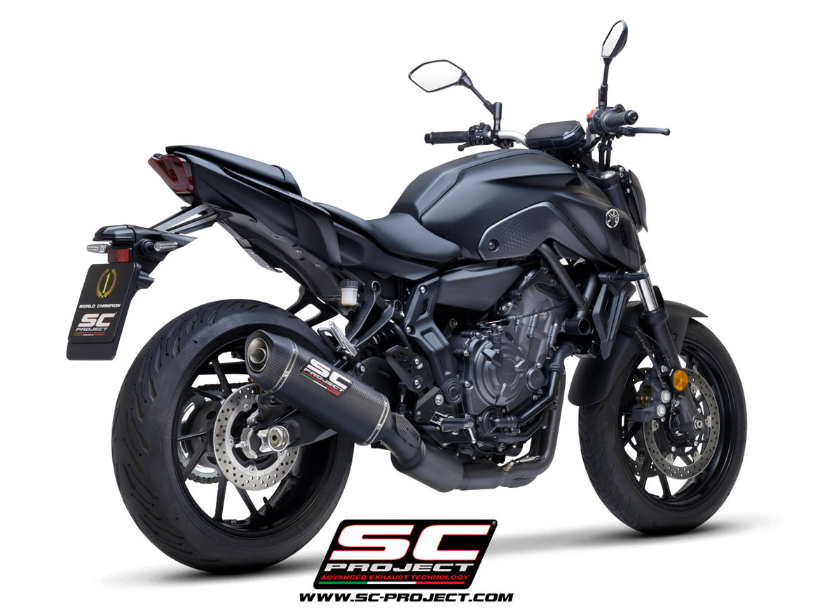 Picture of 2-1 Stainless steel full exhaust system, matt black, with SC1-S carbon fibre exhaust