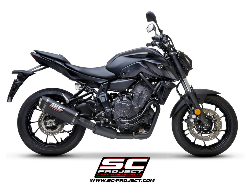 Picture of 2-1 Stainless steel full exhaust system, matt black, with SC1-S carbon fibre exhaust