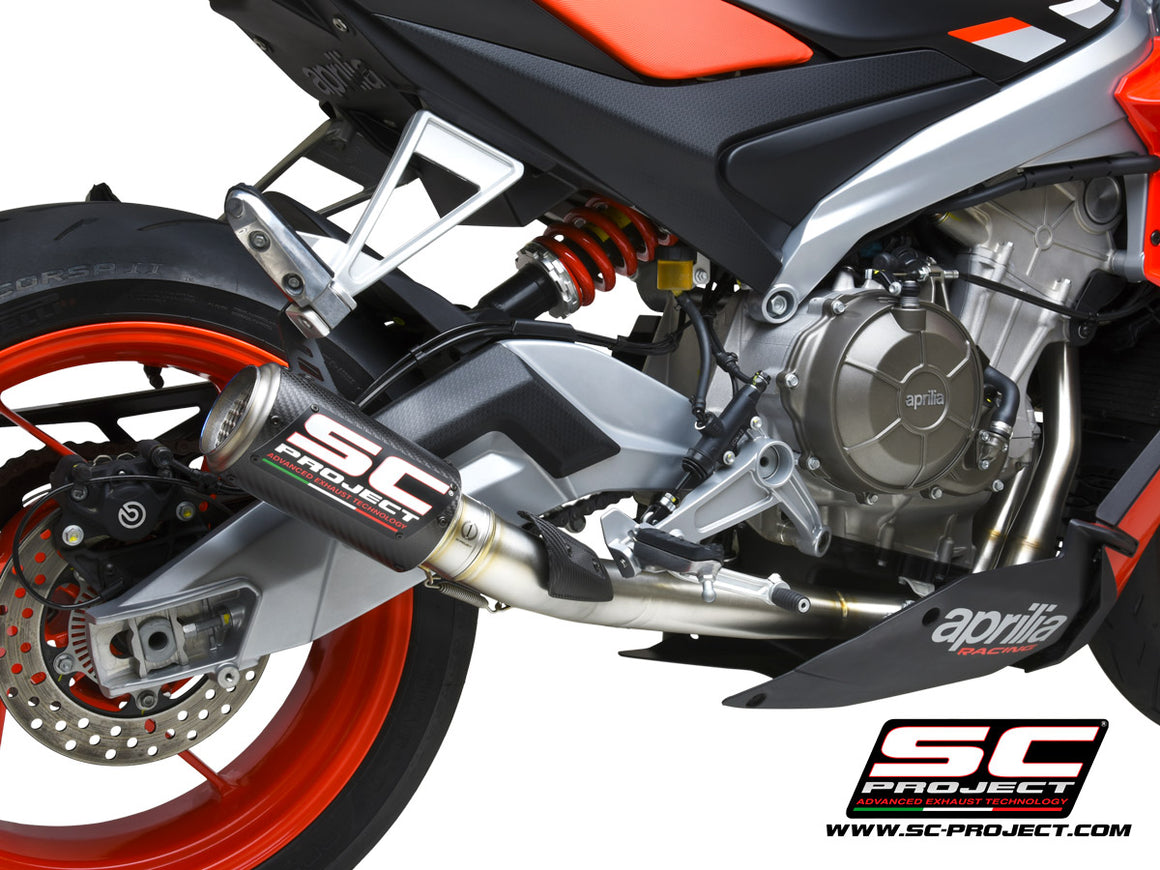Picture of 2-1 Stainless steel full exhaust system, with CR-T carbon fibre exhaust with stoneguard grid
