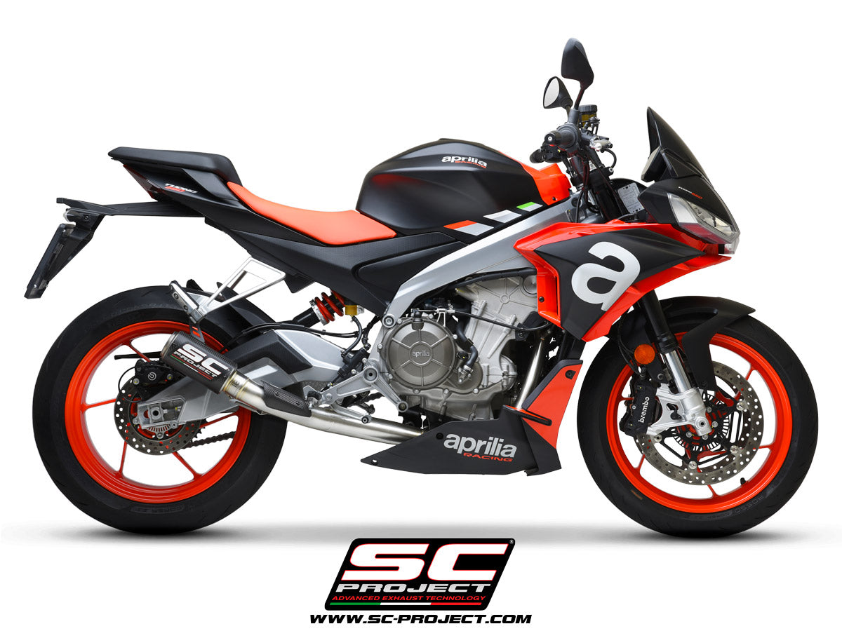 Picture of 2-1 Stainless steel full exhaust system, with CR-T carbon fibre exhaust with stoneguard grid