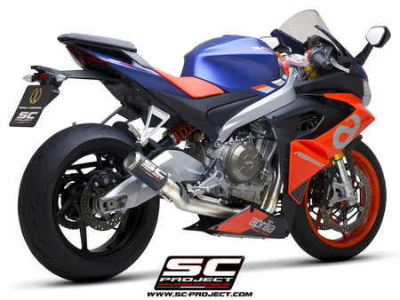 Picture of 2-1 Stainless steel full exhaust system, with CR-T carbon fibre exhaust with stoneguard grid