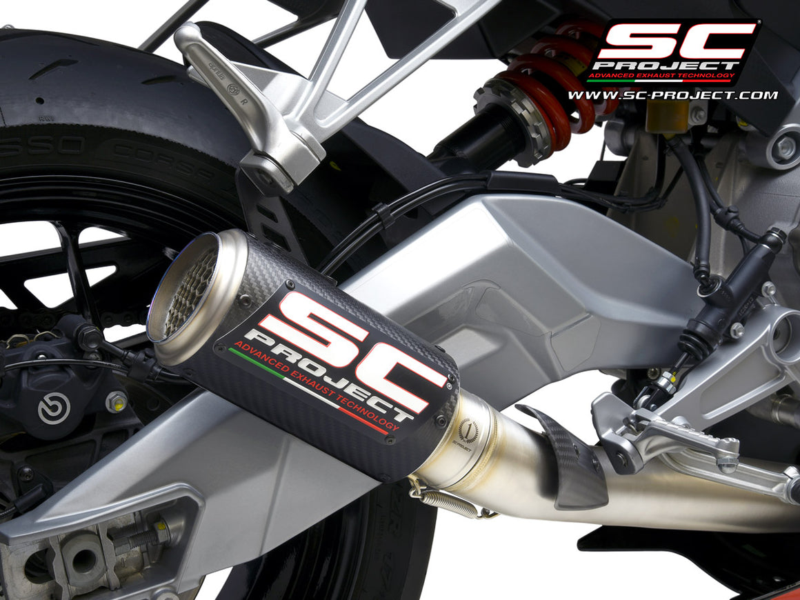 Picture of 2-1 Stainless steel full exhaust system, with CR-T carbon fibre exhaust with stoneguard grid
