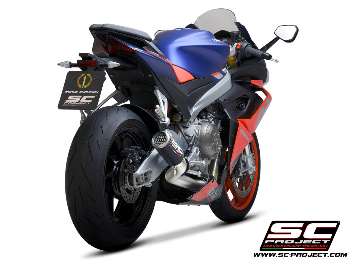 Picture of 2-1 Stainless steel full exhaust system, with CR-T carbon fibre exhaust with stoneguard grid