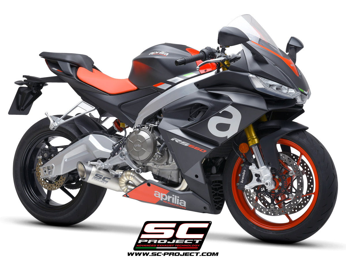 Picture of 2-1 Titanium full exhaust system, with S1 titanium exhaust, with welded sector link pipe