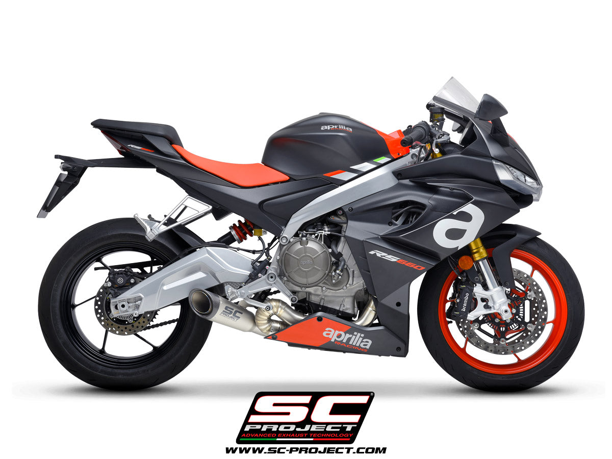Picture of 2-1 Titanium full exhaust system, with S1 titanium exhaust, with welded sector link pipe