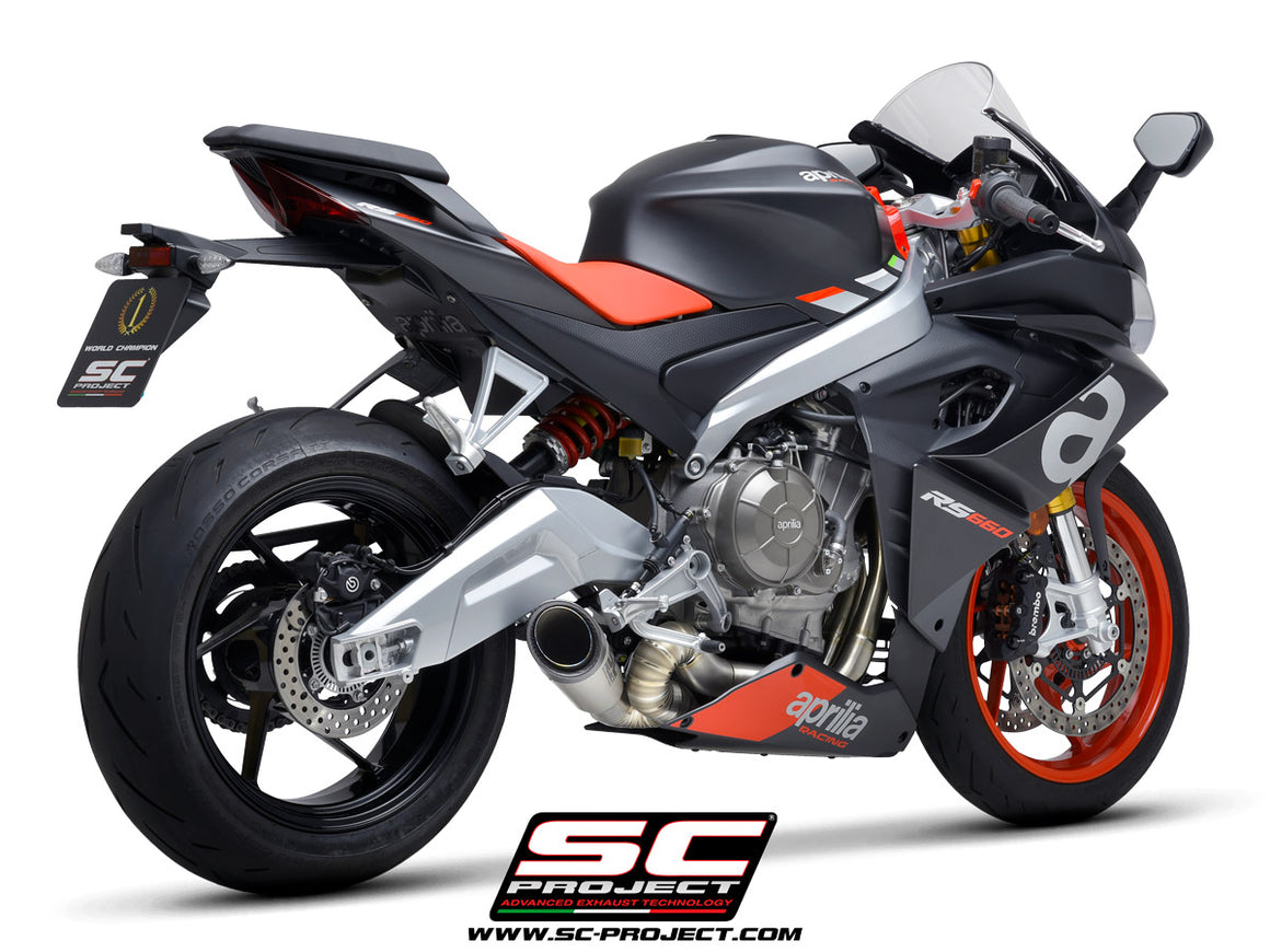 Picture of 2-1 Titanium full exhaust system, with S1 titanium exhaust, with welded sector link pipe
