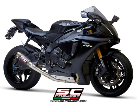 Picture of GP70-R carbon fibre exhaust, with de-cat link pipe