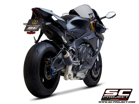 Picture of GP70-R carbon fibre exhaust, with de-cat link pipe