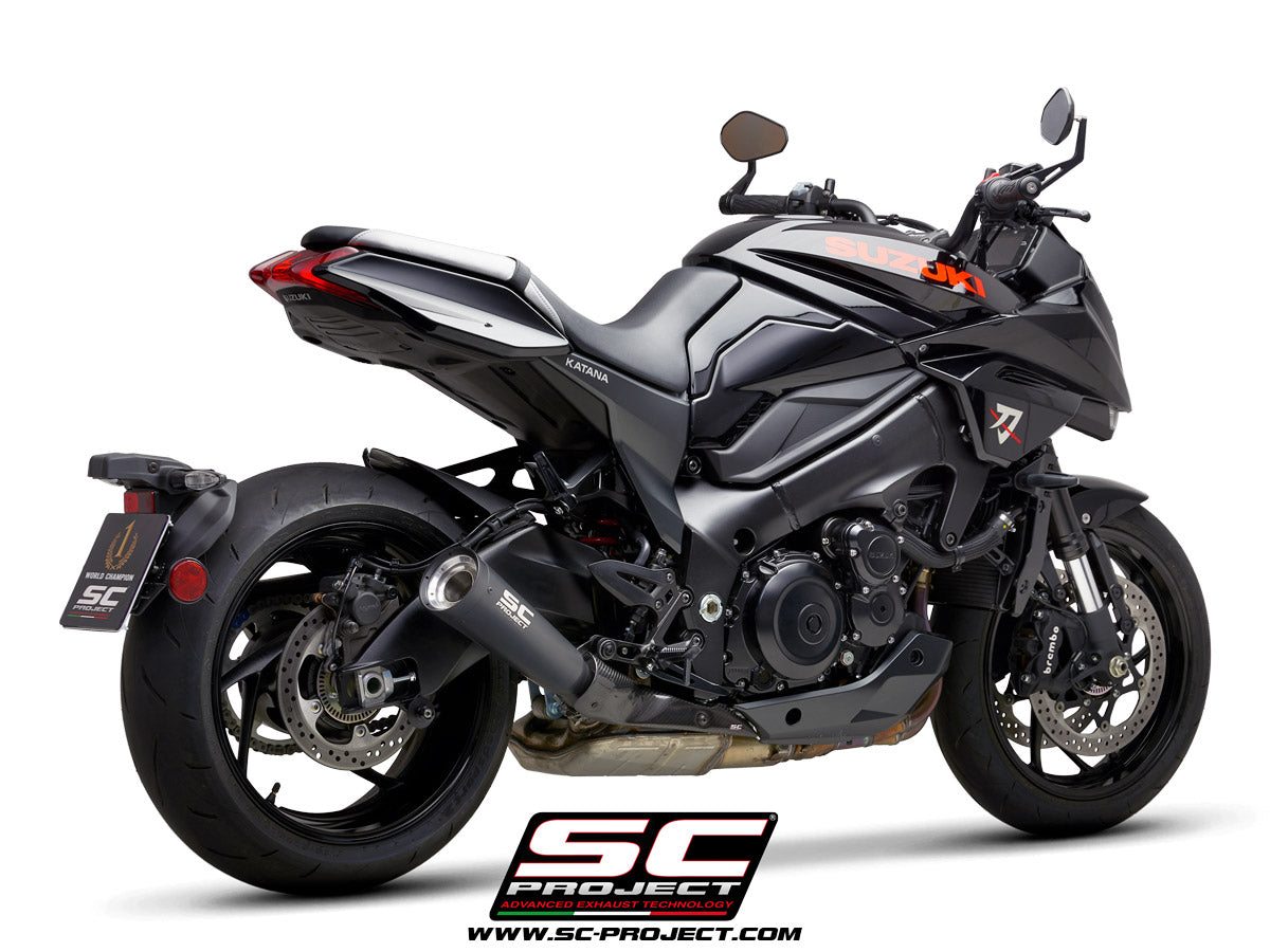 Picture of Metal Black stainless steel exhaust, with black & silver paint CNC machined end cap
