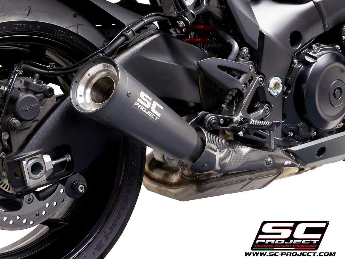 Picture of Metal Black stainless steel exhaust, with black & silver paint CNC machined end cap
