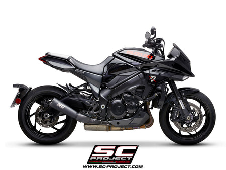 Picture of Metal Black stainless steel exhaust, with black & silver paint CNC machined end cap