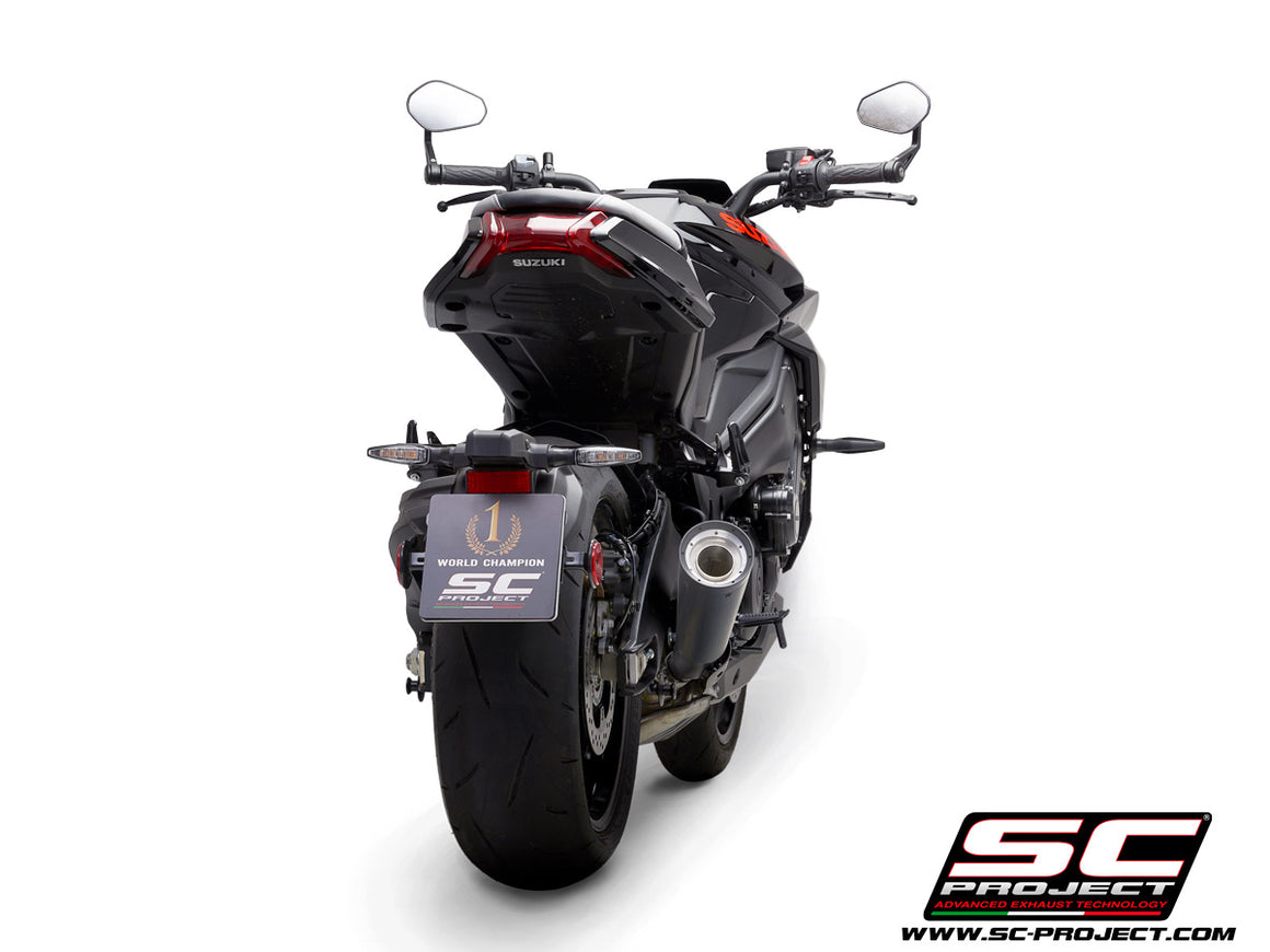 Picture of Metal Black stainless steel exhaust, with black & silver paint CNC machined end cap