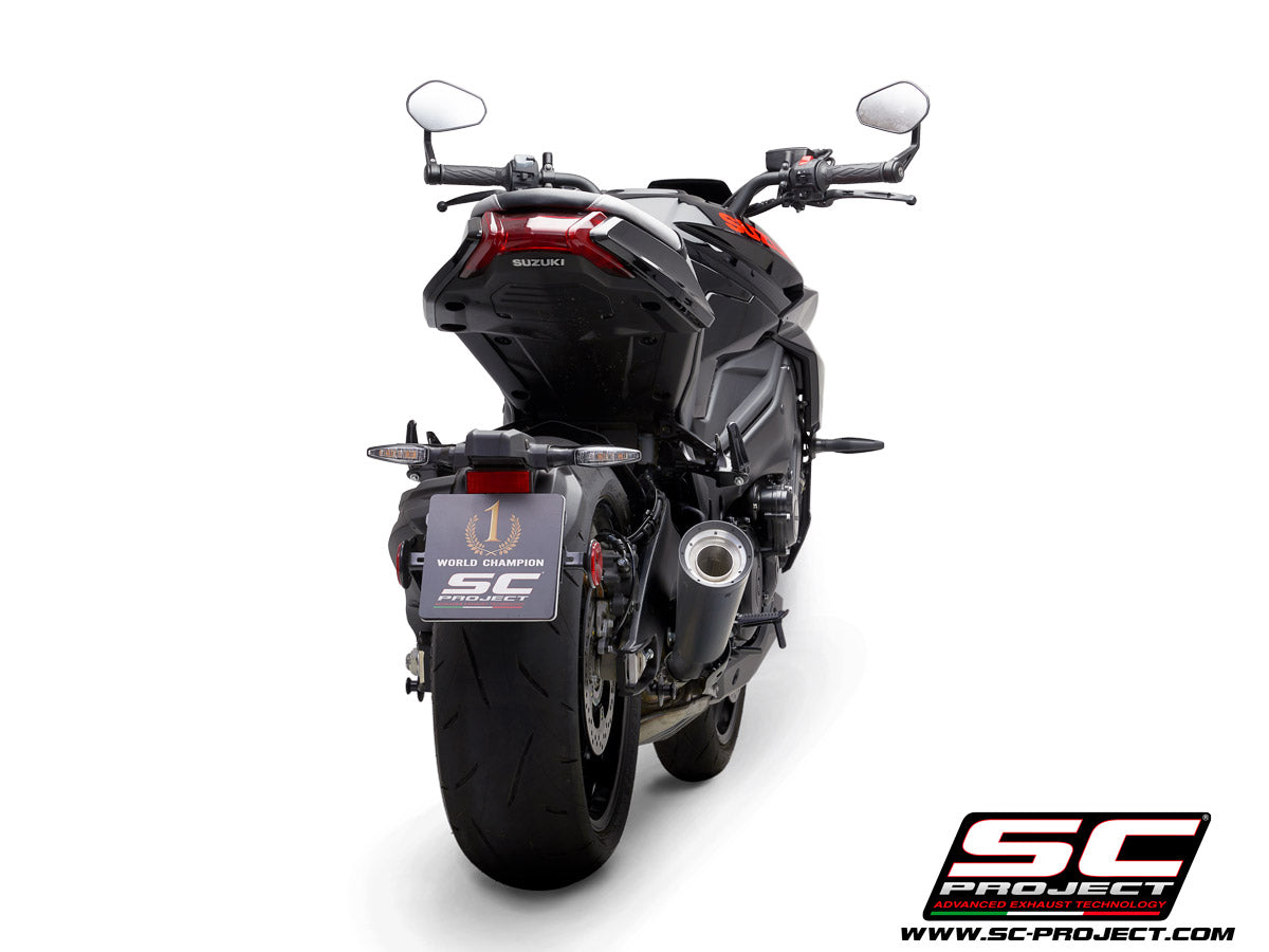 Picture of Metal Black stainless steel exhaust, with black & silver paint CNC machined end cap