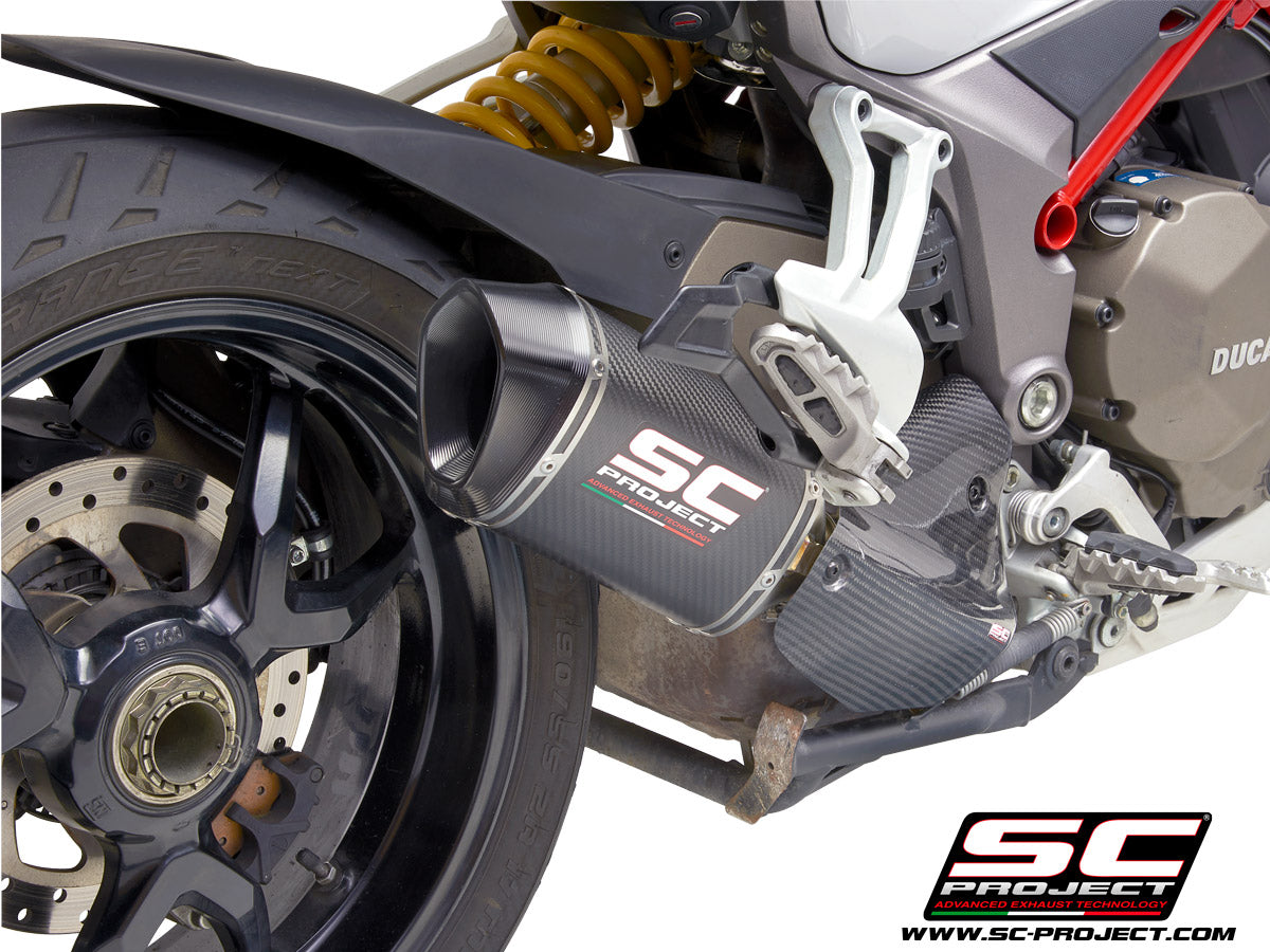 Picture of MTR carbon fibre exhaust, with CNC machined end cap