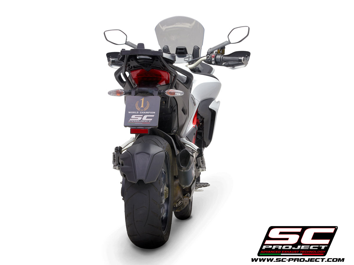 Picture of MTR carbon fibre exhaust, with CNC machined end cap