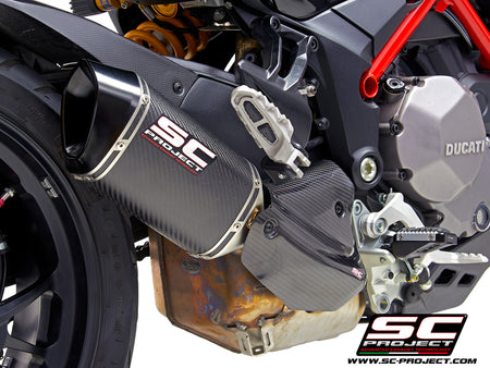 Picture of MTR carbon fibre exhaust, with CNC machined end cap