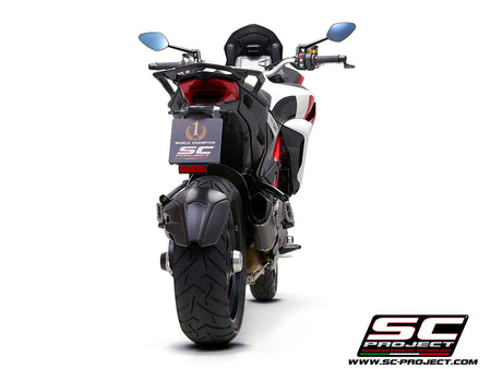 Picture of MTR carbon fibre exhaust, with CNC machined end cap
