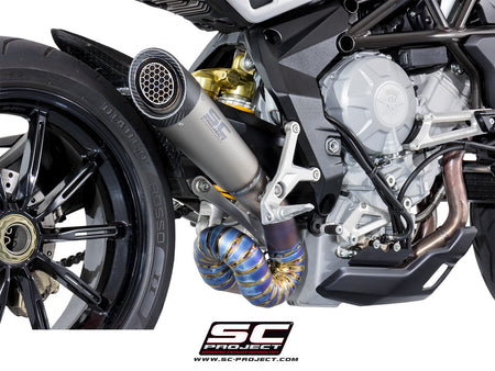 Picture of S1 titanium exhaust, with welded sector link pipe