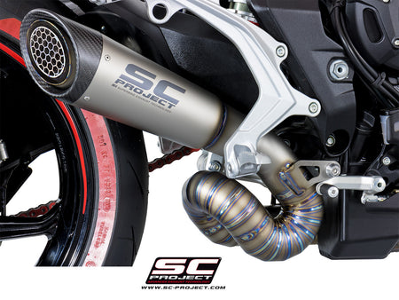 Picture of S1 titanium exhaust, with welded sector link pipe