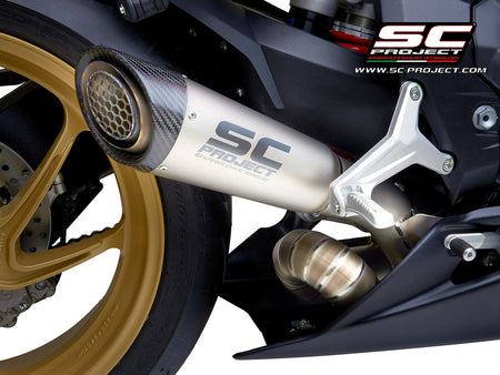 Picture of S1 titanium exhaust, with welded sector link pipe