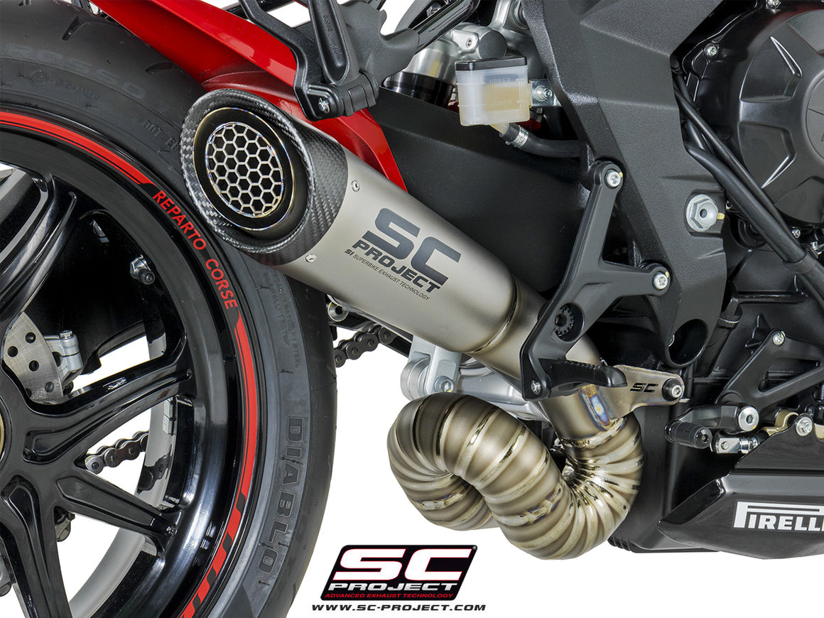 Picture of S1 titanium exhaust, with welded sector link pipe