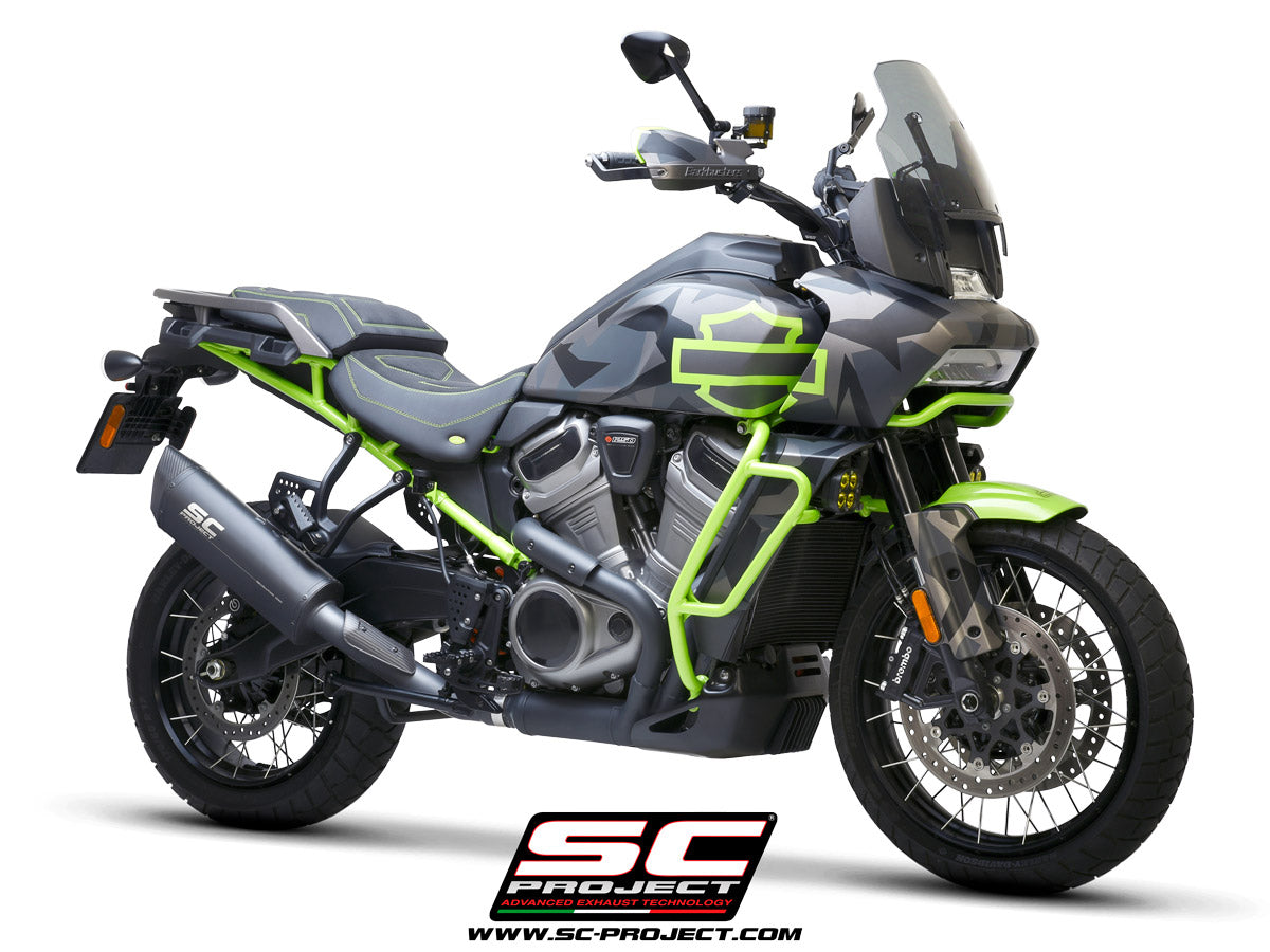 Picture of SC1-R GT titanium exhaust, matt black, with racing link pipe