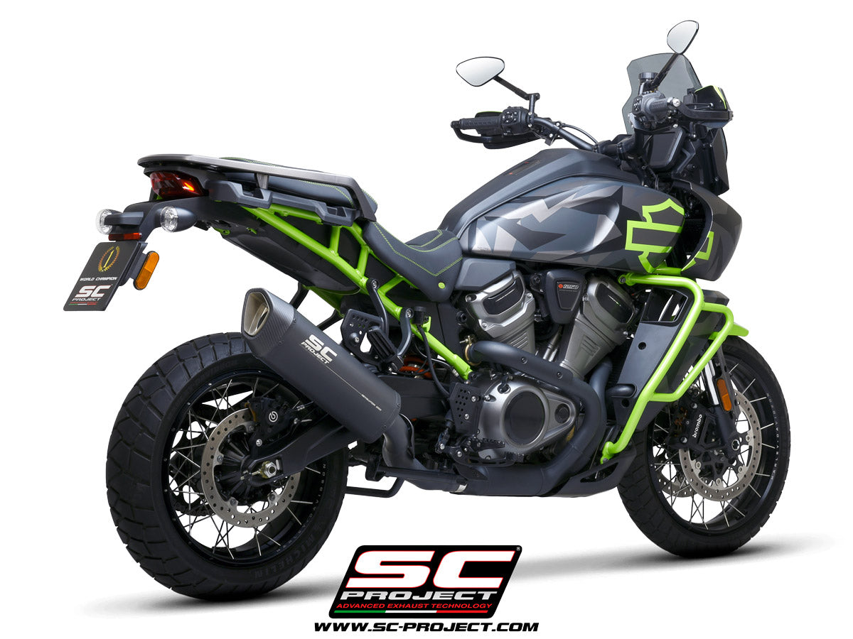 Picture of SC1-R GT titanium exhaust, matt black, with racing link pipe