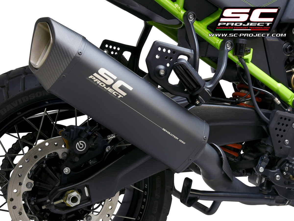 Picture of SC1-R GT titanium exhaust, matt black, with racing link pipe