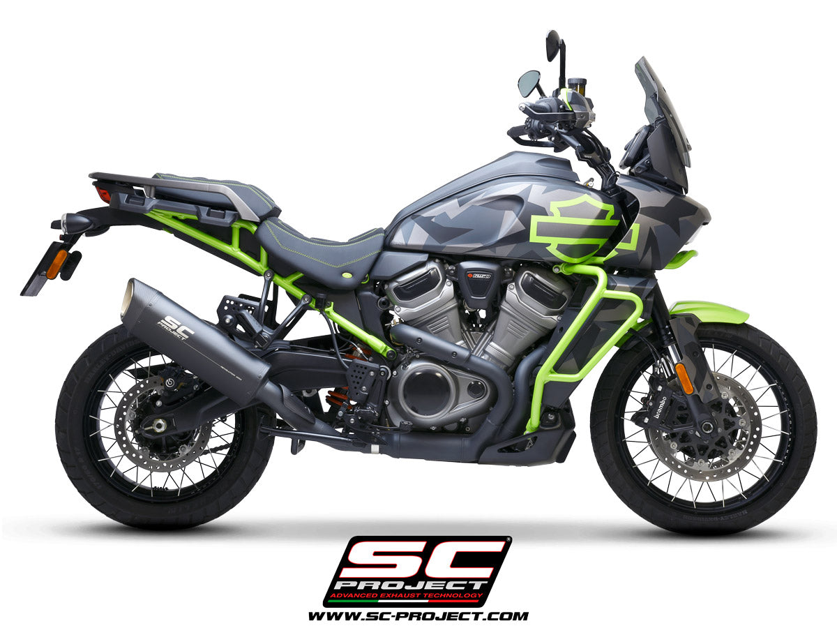 Picture of SC1-R GT titanium exhaust, matt black, with racing link pipe