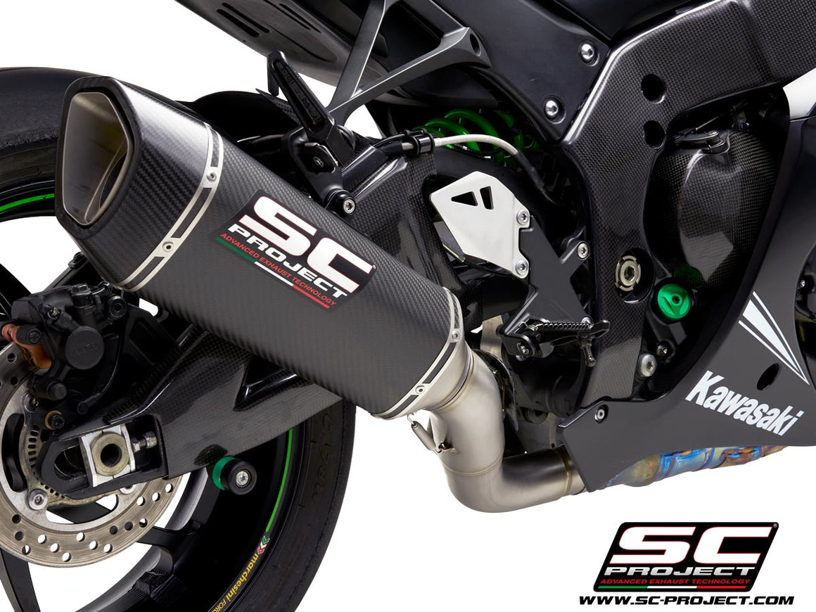 Picture of SC1-R carbon fibre exhaust, with de-cat link pipe