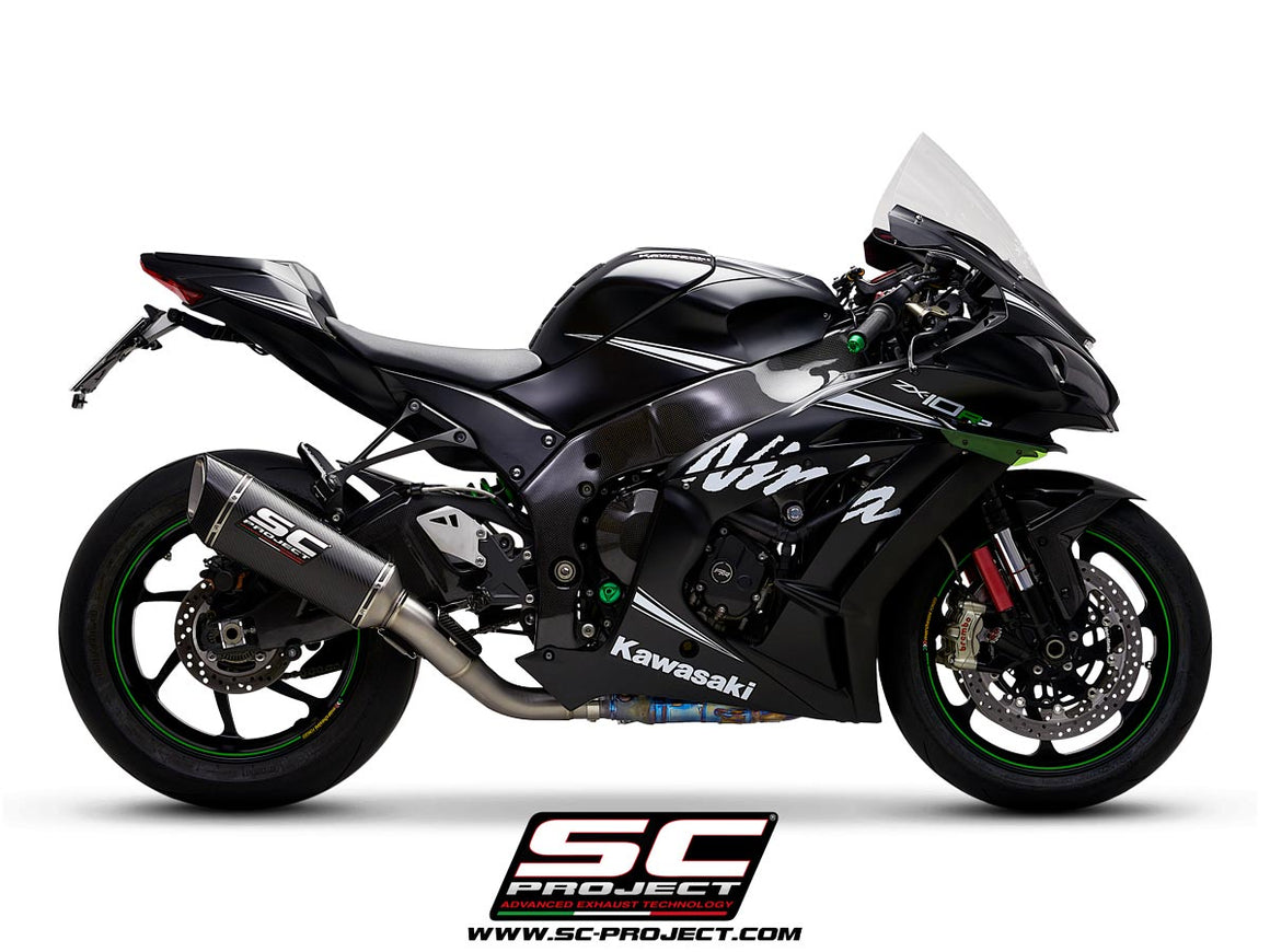 Picture of SC1-R carbon fibre exhaust, with de-cat link pipe