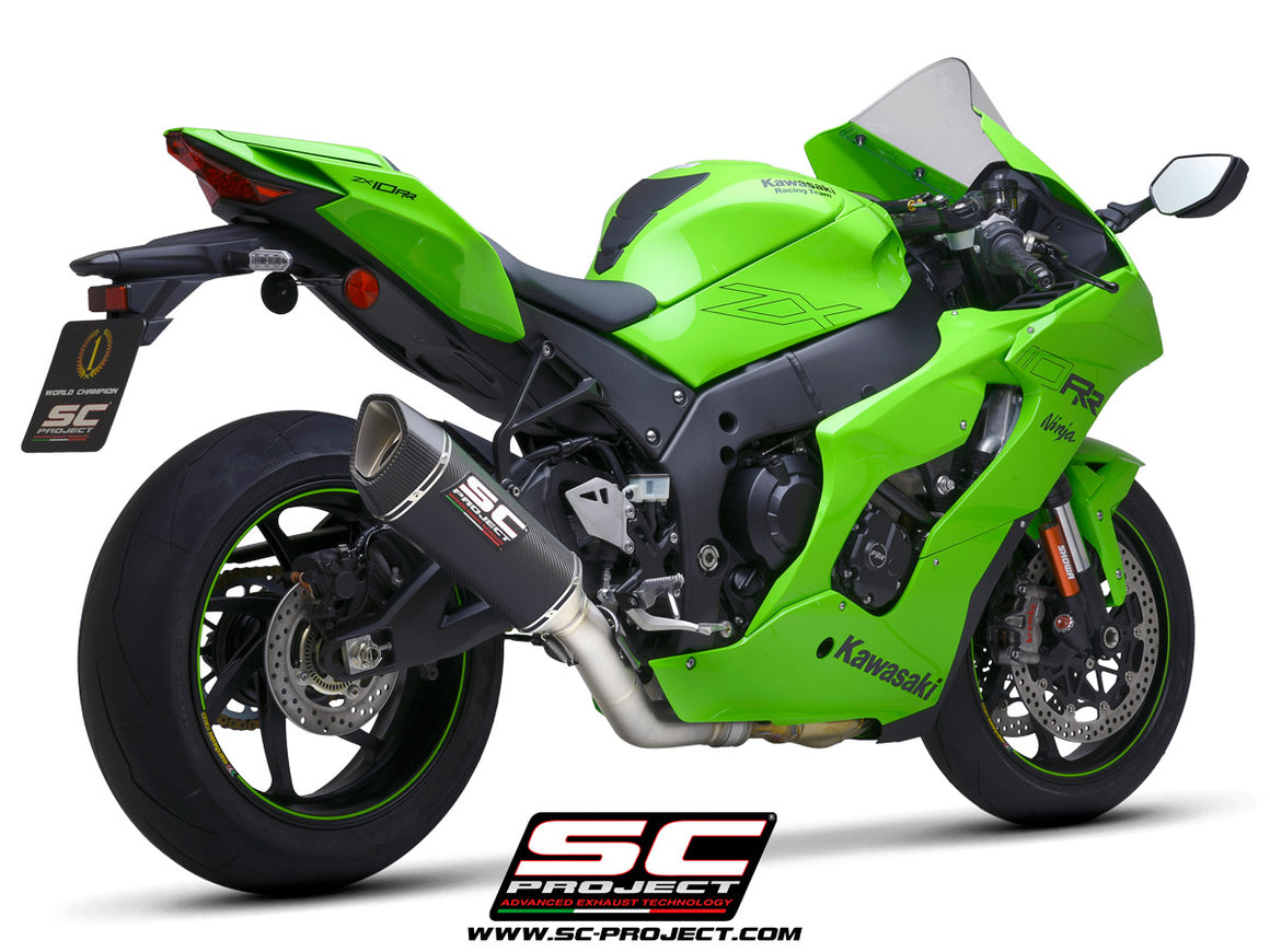 Picture of SC1-R carbon fibre exhaust, with de-cat link pipe