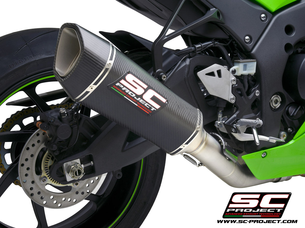 Picture of SC1-R carbon fibre exhaust, with de-cat link pipe