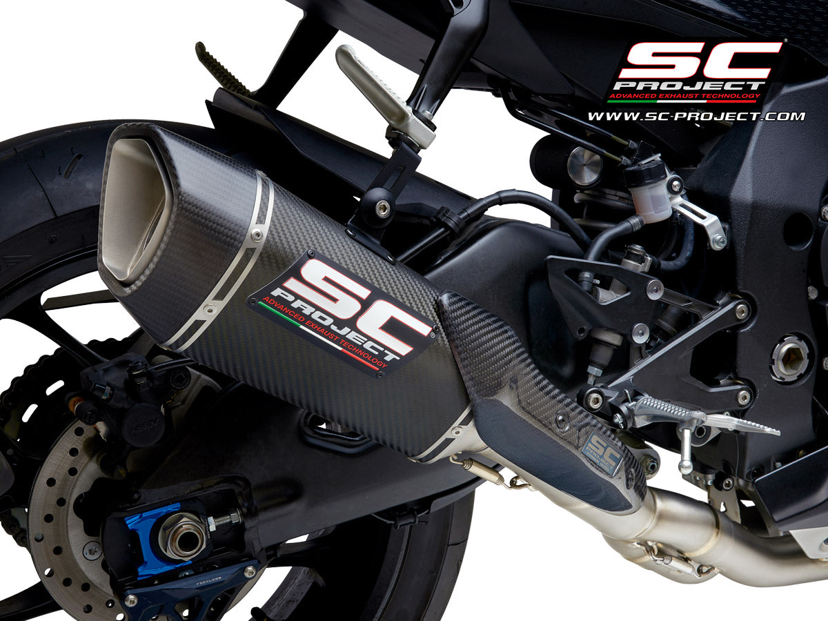 Picture of SC1-R carbon fibre exhaust (250 mm), with de-cat link pipe