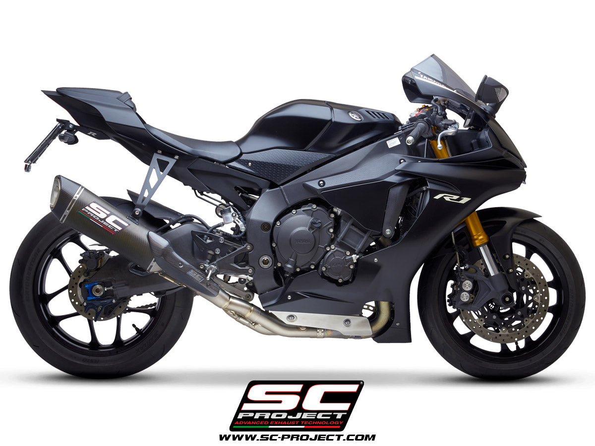 Picture of SC1-R carbon fibre exhaust (350 mm), with de-cat link pipe