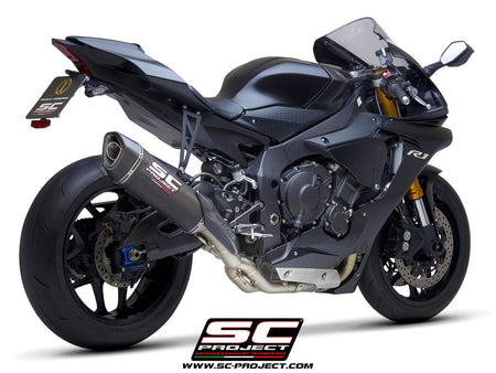 Picture of SC1-R carbon fibre exhaust (350 mm), with de-cat link pipe