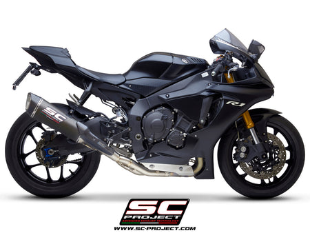Picture of SC1-R carbon fibre exhaust (350 mm), with de-cat link pipe