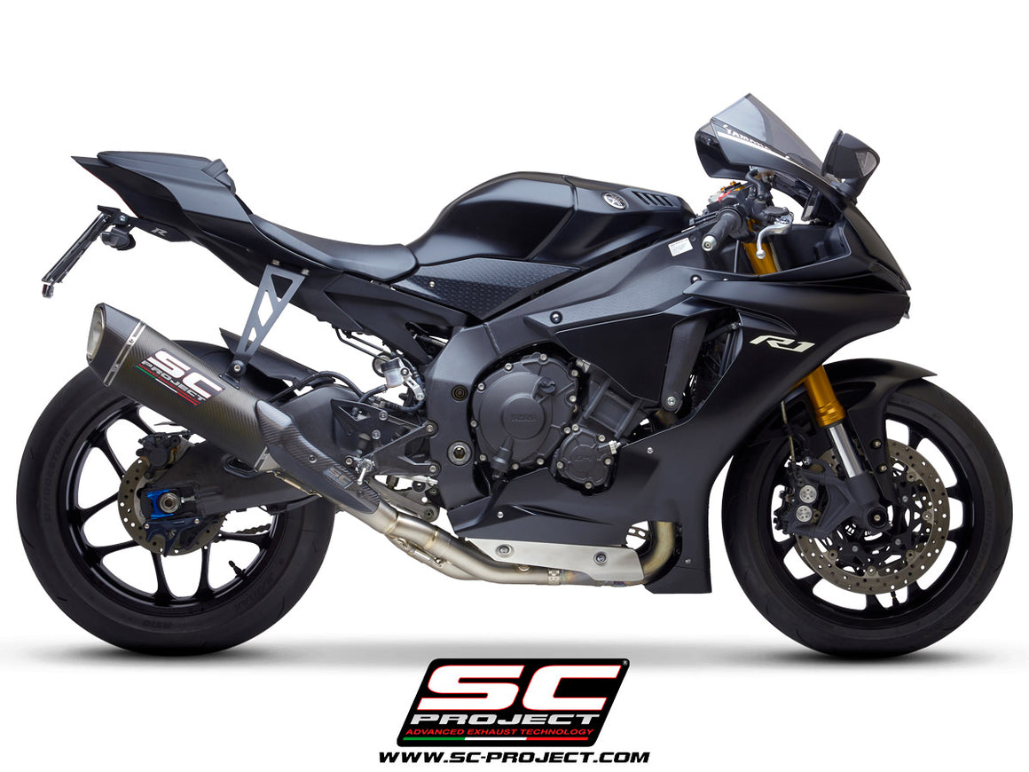 Picture of SC1-R carbon fibre exhaust (350 mm), with de-cat link pipe