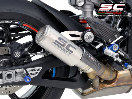 Picture of CR-T titanium exhaust, with stoneguard grid