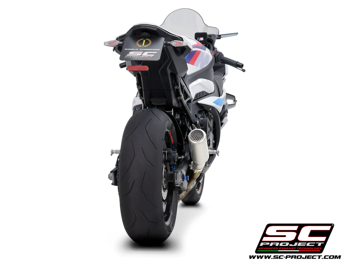 Picture of CR-T titanium exhaust, with stoneguard grid