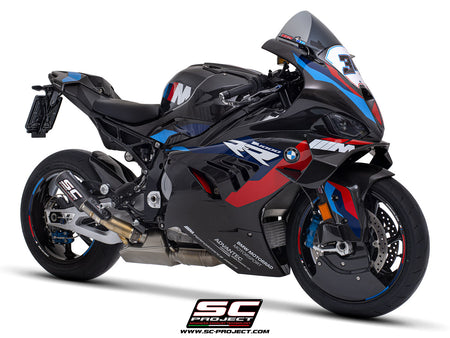 Picture of CR-T carbon fibre exhaust, with stoneguard grid