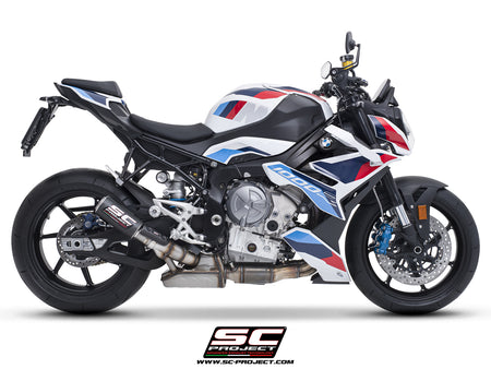 Picture of CR-T carbon fibre exhaust, with stoneguard grid