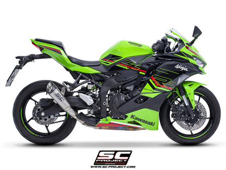 Kawasaki ZX-4R - RR with SC-Project S1 titanium exhaust, 3/4 rear view