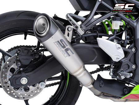 Kawasaki ZX-4R - RR with SC-Project S1 titanium exhaust, 3/4 rear view