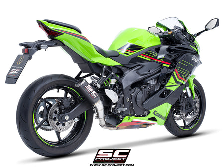 Kawasaki ZX-4R - RR with SC-Project CR-T carbon exhaust, 3/4 rear view