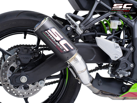 Kawasaki ZX-4R - RR with SC-Project CR-T carbon exhaust, 3/4 rear view