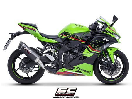 Kawasaki ZX-4R - RR with SC-Project SC1-S carbon exhaust, 3/4 rear view